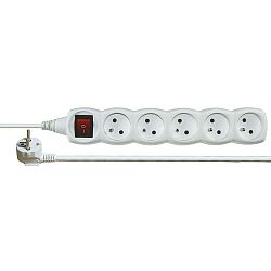 Emos Prodlužovací kabel s vypínačem – 5 zásuvek, 3m, bílý P1513