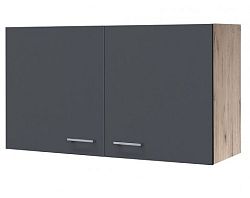 Horní kuchyňská skříňka Tiago H100, dub san remo/šedá, šířka 100 cm