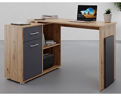 Rohový psací stůl Andy, dub artisan/antracit